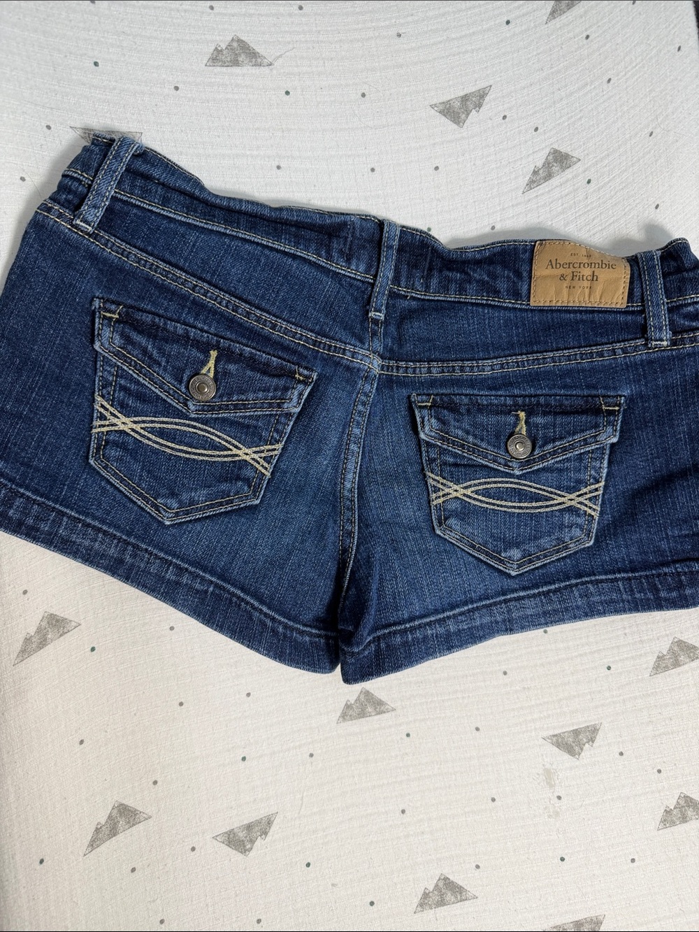 Abercrombie & Fitch Dark Blue Denim Women's Shorts - Picture 3 of 4